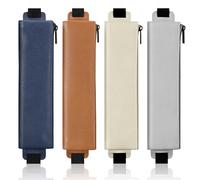 MoKo Portalápices Elástico para Cuaderno, 4 PZS Bolsa Protectora de Lápiz Cuero PU con Correa Elástica Ajustable para Bolígrafo Lápiz Óptico Borrador, Estuche de Lápices para Libro Tableta, Multicolor