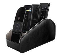 MoKo Puerta Control Remoto Se adapta a TV/Smartphones, Soporte de Mandos, Titular del Control Remoto de Cuero para Hasta 5 Controles Remoto - Negro