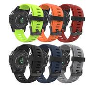 MoKo Pulsera para Fenix 6X/6X Pro, Fenix 3/Fenix 3 HR/Fenix 5X/5X Plus, [6-Pzs] Correa Pulsera de Silicona Respirable y Reemplazable, Banda de Reloj Deportivo con Cierre - Multicolor 1