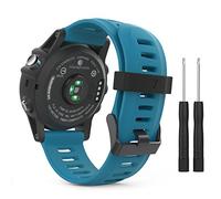 MoKo Pulsera para Garmin Fenix 6X/6X Pro, Fenix 3/Fenix 3 HR/Fenix 5X/5X Plus/D2 Delta PX, Correa Pulsera de Silicona Respirable y Reemplazable, Banda de Reloj Deportivo con Cierre - Azul