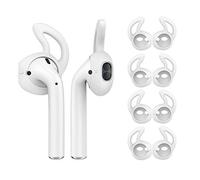 MoKo Almohadillas Auriculares Compatible con Apple AirPods 1ª & 2ª Gen/EarPods [4 PZS], Respuesto de Eartips de Silicona Suave Anti-Slip Gancho de Gel Auriculares Protectivos Accessorios - Blanco