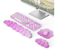 MoKo Reposamuñecas de Nube, Reposa Muñecas Ergonómico Nube para Teclado y Ratón, Reposa Muñecas de Poliéster Duradero para Teclado, Ratón, Oficina, Juegos, Ordenador, Portátil, Rosa