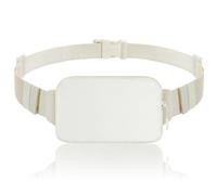 MoKo Riñonera Deportiva para Hombre Mujer, Cinturón Running Universal con Correa de Bandolera Ajustable y Cremallera para Deporte Senderismo Ciclismo Viaje, Bolsa Bandolera de Cintura de Nylon, Beige