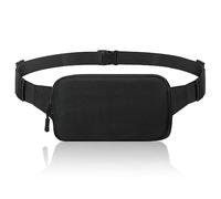 MoKo Riñonera Deportiva para Hombre Mujer, Cinturón Running Universal con Correa de Bandolera Ajustable y Cremallera para Deporte Senderismo Ciclismo Viaje, Bolsa Bandolera de Cintura de Nylon, Negro