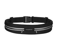 MoKo Riñoneras Belt Universal, Deportivo Cinturón de Correr con Cremallera y Prueba de sudor para Ejercicios, Gimnasio para iPhone 11, 11 pro, 11 pro max, Pixel 4, Pixel 4 xl Galaxy S10 S10 Plus S10e, Negro