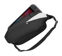 MoKo Sling Bag para Switch 2, Riñonera Impermeable Grande para Hombre con Correa Ajustable, Bolsa de Hombro y Pecho con Múltiples Bolsillos para Viajar, Correr, Senderismo y Ciclismo, Negro