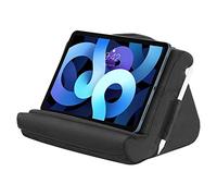 MoKo Soporte de Almohada para Tablet 12,9" Compatible con iPad 10,2 2022, Galaxy Tab S9/S9+, Soporte para Tableta E-Reader para Sofá Cama Ajustable 3 Ángulos de Visión con Bolsillo Lavable, Negro