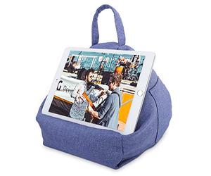 MoKo Soporte de Almohada para Tableta, Cojín Suave Holder para Pad de 12.9" Pad para New iPad Air 3rd Gen iPad Mini 5th Gen, iPad Pro 11/10.5/9.7, Air Mini 1 2 3 4, Samsung Galaxy Tab - Azul
