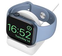 MoKo Soporte de Cargador Compatible con Apple Watch Ultra 2/Ultra/SE/Series 10/9/8/7/6/5/4/3/2/1, Soporte de Carga Portátil de Silicona para iWatch 49mm/46mm/45mm/44mm/42mm/41mm/40mm/38mm, Blanco