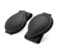 MoKo Soporte de Gafas de Coche Universal, 2Piezas Clip de Gafas de Sol para Visera de Coche, Portagafas Magnético para Coche de Cuero PU para Todos los Modelos de Coches, Negro