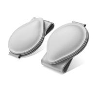 MoKo Soporte de Gafas de Coche Universal, 2Piezas Clip de Gafas de Sol para Visera de Coche, Portagafas Magnético para Coche de Cuero PU para Todos los Modelos de Coches, Gris + Gris