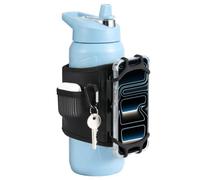 MoKo Soporte Magnético Móvil Gimnasio y Funda Antideslizante Botella, Soporte Giratorio 360° Desmontable, Bolsa con 4 Imanes Fuertes y Malla para Stanley, Tumbler, Owala, Negro