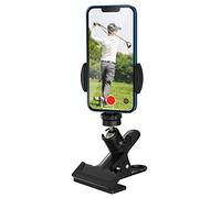 MoKo Soporte para Teléfono de Coche, Porta Móvil con Clip para Móviles de 4,7 a 6,8 Pulgadas Ajustable Giratorio de 360 Grados Pinza para Automóvil Carrito de Golf Swing Transmisión en Vivo, Negro