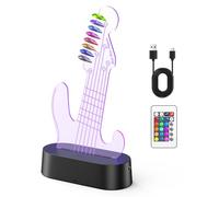 MoKo Soporte para Púas de Guitarra Iluminado, Portapúas LED Que Cambia 7 Colores, Brillo Ajustable, Funciona con USB Batería, Expositor de Púas Guitarra, Contiene 8 Púas, Regalo Guitarra para Hombres