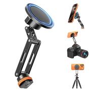 MoKo Soporte para Teléfono de Trípode para Magsafe, Soporte Magnético Metálico para Teléfono con Tornillo de 1/4", Compatible con iPhone 17/16/15/14/13/12 Series, Soporte para Cámara, Negro