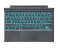 MoKo Teclado Español Ñ SOLO para Microsoft Surface Pro 7 Plus/Pro 7/Pro 6/Pro 5/Pro 4/Pro 3, Solo Conexión Bluetooth, QWERTY Teclado con Trackpad, Retroiluminación LED de 7 Colores, Batería Recargable