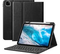 MoKo Funda con Teclado para Nuevo iPad Air 11 Pulgadas 2025/2024, Funda Magnética con Teclado Desmontable y Soporte para Lápiz para iPad Air 7ª/6ª/5ª/4ª Generación, Negro