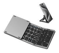 MoKo Teclado Plegable Bluetooth, Teclado Inalámbrico Plegable con Panel Táctil y Teclado Numérico, Teclado Portátil Recargable para Windows iOS Android Tablet/Móvil/PC, Disposición QWERTY