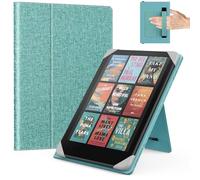 MoKo Universal Funda para 6.8, 7 Pulgadas Kindle Paperwhite eReaders Tabletas,Kindle Paperwhite/Colorsoft/Kobo Libra/BOOX/Ocean, Funda Tipo Libro Liviana con Correa de Mano/Soporte, Mezclilla Verde