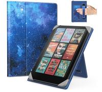 MoKo Universal Funda para 6.8, 7 Pulgadas Kindle Paperwhite eReaders Tabletas, Kindle Paperwhite/Colorsoft/Kobo Libra/BOOX/Ocean,Funda Tipo Libro Liviana con Correa de Mano/Soporte,NochedeEstrellaAzul