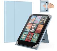 MoKo Universal Funda para 6.8, 7 Pulgadas Kindle Paperwhite eReaders Tabletas,Kindle Paperwhite/Colorsoft/Kobo Libra/BOOX/Ocean, Funda Tipo Libro Liviana con Correa de Mano/Soporte, Azul Cielo