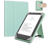 MoKo Universal Funda para 6 Pulgadas Kindle eReaders y Tabletas, Kindle/Kobo Clara/Tolino/Pocketook/Sony E-Book Tablet, Funda Liviana Tipo Folio con Correa de Mano y Soporte, Verde Tequila con Lichi