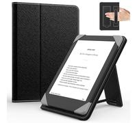 Moko Universal Funda para 6 Pulgadas Kindle eReaders y Tabletas, Kindle/Kobo Clara/Tolino/Pocketook/Sony E-Book Tablet, Funda Liviana Tipo Folio con Correa de Mano y Soporte, Negro