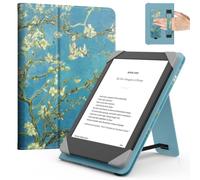 MoKo Universal Funda para 6 Pulgadas Kindle eReaders y Tabletas, Kindle/Kobo Clara/Tolino/Pocketook/Sony E-Book Tablet, Funda Liviana Tipo Folio con Correa de Mano y Soporte, Bloom de Albaricoque