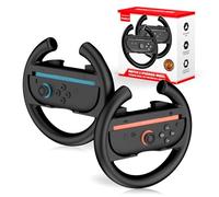 MoKo Volante para Nintendo Switch 2 JoyCons, Volantes de carreras Switch 2 para Mario Kart 8 Deluxe, Accesorios de fijación para mandos Joy-Con, 2 Pack (Negro Carbón)