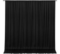 MoKoHouse Cortinas de Fondo Negras de 10 x 8 pies, Cortinas Negras para telón de Fondo de Halloween, Tela sólida Gruesa, 2 Paneles de 5 x 8 pies