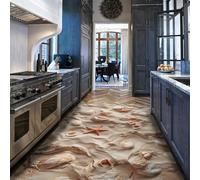 MOKOSAISE 200x300cm Alfombra Lavable de área Grande Alfombra Fina de Dibujos Animados de Playa con patrón de Conchas de mar alfombras Grandes para salón Dormitorio Comedor alfombras Interiores