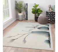 MOKOSAISE Alfombra de área 60x90cm Ilustración Orquídea y Piedras Alfombras Modernas Respaldo Antideslizante Lavable para Yoga Lectura Espacio de Ocio Estudio de Oficina