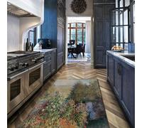 MOKOSAISE Alfombra de Cocina Corner The Garden at Montgeron Alfombras de Cocina Flores Alfombra de baño Alfombras impresionistas para decoración de café de Dormitorio de hogar 180x300cm