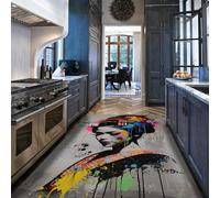 MOKOSAISE Alfombra de Estilo japonés Lavable 60x120cm Ukiyo-E Kimono Mujer con patrón de Retrato Grafiti moqueta de Pelo bajo para el salón Dormitorio Café