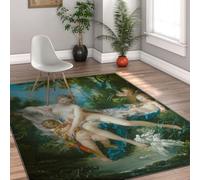 MOKOSAISE Alfombra de Estilo rococó salón Suave Alfombra Lavable con patrón de Venus para Dormitorio bajo la Mesa del Comedor decoración de Oficina en casa 160x200cm