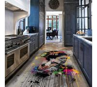 MOKOSAISE Alfombra de Geishas Grafiti Lavable 240x340cm Mujer Kimono Japonesa Ukiyo-e Colorida para salón Oficina Comedor Alfombra Fina