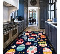 MOKOSAISE Alfombra de Huevo de Pascua para el salón 200x300cm Alfombra Colorida Floral Lavable de Dibujos Animados Antideslizante de Pelo bajo para Dormitorio Comedor casa de Campo y vivero