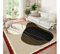 MOKOSAISE Alfombra geométrica de Estilo nórdico Lavable para salón 140x200cm Alfombra Minimalista de Pelo bajo con patrón Rama para Dormitorio de Entrada y Comedor