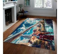 MOKOSAISE Alfombra Lavable 120x160cm Alfombras futuristas Ciencia ficción City Alfombras Suave Antideslizante para Dormitorio Salón de bebé Surrealismo Espacio Alfombra de Pelo bajo