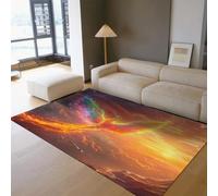 MOKOSAISE Alfombra Lavable 180x200cm Alfombras Finas fantasía Arcoíris Phoenix Flying Clouds con patrón de Alfombra Vintage de Interior para Dormitorio salón Cocina
