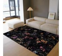 MOKOSAISE Alfombra Lavable 180x200cm Alfombras Grandes y Suaves para salón Alfombra Vintage Fina y Oscura para Interiores alfombras botánicas Florales para Dormitorio Comedor bajo la Mesa