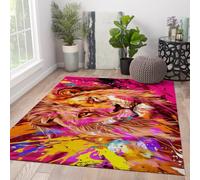 MOKOSAISE Alfombra Lavable en la Zona de Jungle Lion 80x150cm Colorida Alfombra Moderna de Animales Salvajes con Estampado de Pelo bajo para el salón y Dormitorio decoración del hogar