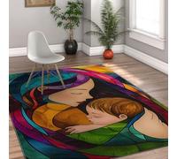 MOKOSAISE Alfombra para salón Dormitorio 80x150cm Lavable a máquina para el Día Madre Alfombra Fina Noche Mother's Love Alfombra Interior para residencias Cuidado Infantil Decoración del hogar