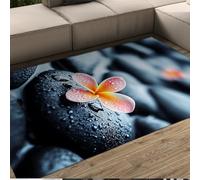 MOKOSAISE Alfombra Relajante para la Zona de Flores 180x200cm Alfombra apilada de Piedras apiladas de orquídea Antideslizante Lavable para salón Dormitorio Cocina Oficina