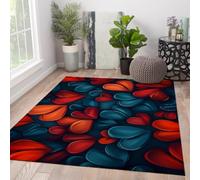 MOKOSAISE Alfombras área 200x300cm Pop Art Tapetes Corazones Coloridas patrón Amor para Lavar Alfombra Antideslizante Suelo Interior Pelo bajo Alfombra Dormitorio salón alfombras Zona café