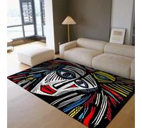 MOKOSAISE Alfombras Coloridas para salón hogar Comedor Estudio Oficina Antideslizantes Lavables 100x200cm Alfombra Abstracta de Rostro Humano de Estilo Moderno