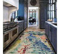 MOKOSAISE Alfombras de Acuarela Coloridas 200x300cm Arte Abstracto para Suelos a máquina Expresionista Alfombra de Pelo bajo para salón Dormitorio Cocina Oficina