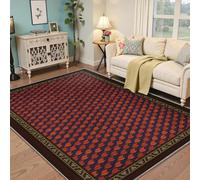 MOKOSAISE Alfombras de área 240x340cm para Sala de Estar Dormitorio Moderno Abstracto Lavable a máquina Piso con patrón de Hoja Naranja repetido Alfombra Oscura para Cocina de Estudio