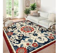MOKOSAISE Alfombras de Estilo Nacional Lavables para salón Dormitorio Comedor 180x240cm Alfombra Vintage Vintage de Estampado Tradicional Alfombra en casa