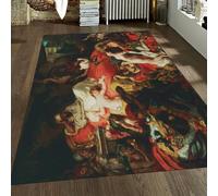 MOKOSAISE Alfombras de Estilo romanticismo Arte clásico Mundial Lavable Alfombra Retrato rococó Estampada para salón Dormitorio Comedor Cocina 100x200cm